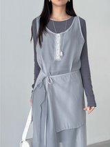 button sheer dress (3color)