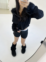 (STRETCH♥/FLEECE♥) Y2Kウールローライズマイクロショートパンツ