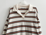 Cog color Dangara collar long sleeve tee 