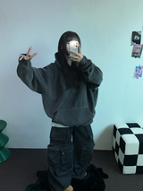 ヒップカーゴブラックジーンデニムワイドオーバーヒップデニム🩶🖤