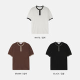ワッフル リンガー ヘンリーネック ショートスリーブ Tシャツ