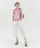Capri Nylon Shirring Pants Ivory