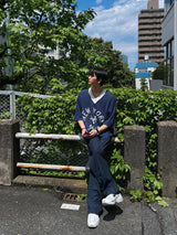 プレディ NY Vネック半袖ニット (2color)