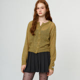 Mohair Round Neck Knit Cardigan_2Color