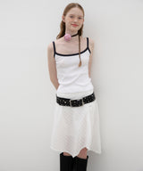 Broderie Asymmetric Skirt - White
