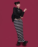 striped wide knit long skirt (4color)