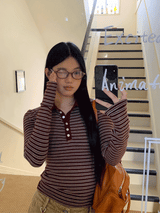 カラーストライプバートン長袖Tシャツ