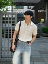 Dao placket collar knitwear
