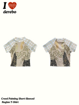 クリードペインティングショートスリーブラグランTシャツ