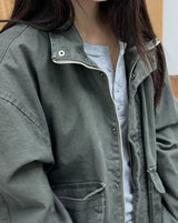 Denz Washed High-Neck Field Jacket