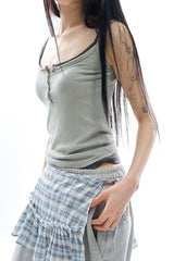 Zelia henley ribbed top
