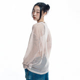 カットオフネットニット- BEIGE