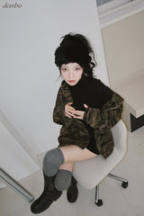 velvet cancan banding mini skirt