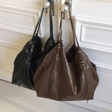 Mucoon Belt Big Shopper Leather Shoulder Bag