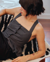 EVIE hailey CROSS-BACK TOP DARK GREY