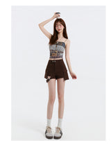 High-Street Cyber-Core Slim-Fit Biker Denim Shorts