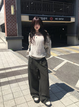 Picker V-neck Loose Cable Knit