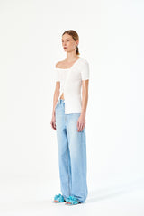 ONE OFF SHOULDER HALF KNIT