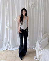 Candy Lace Button Sleeveless Top