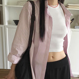 Kalo striped overfit long sleeve shirt
