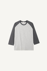 スラブカラーマッチングラグラン7分袖Tシャツ