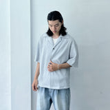 Ice Mist Textured Open Collar Shirt