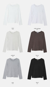 ピーチウォームベーシックロングスリーブTシャツ (6color)