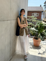 pure frill ribbon pants
