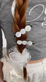 Three button silver hair-pin(1pcs)