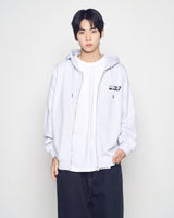 25FW OVERLAPPING HOODIE ZIP UP MELANGE