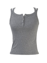 snap echo button sleeveless (3color)