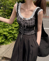 Morphine lace banding blouse