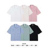 LMN rear neutral two pocket short sleeve cardigan (6 colors)