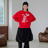 HEART CAT SWEATSHIRTS (RED)