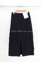 cargo pocket open long skirt