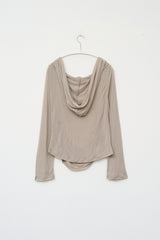 (W) Drape Hooded Top