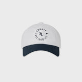 SUNLIT LETTERING BALL CAP (WHITE/NAVY)
