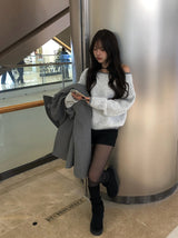 Lekin Color Matching One-Shoulder Knit