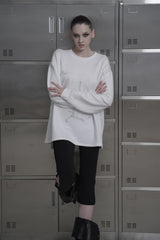 [MADE] beads long sleeve T_WHITE