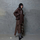 HIGH-GLOSS SCARF QUILTED JACKET
