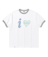 I LOVE MUSIC リンガー半袖Tシャツ ホワイト(CV2FMUT547A)