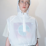 Drawstring hoodie white