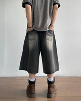 Western Destroyed Bermuda Pants