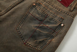 TIE SPRAYED BOOT CUT SUEDE PANTS