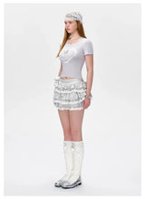 13DE MARZO Bear Lacy Bud Skirt
