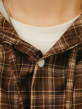 [SEMADE] City Check Overfit Hoody Shirts