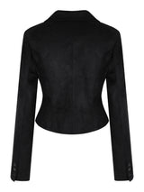 Suede Set-Up Jacket In Black