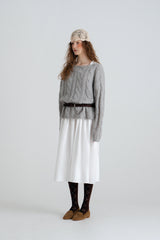 Cinnamon cable knit_gray