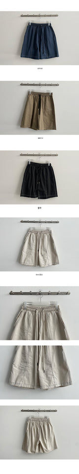 Moa バンドステッチショーツ