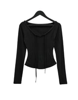 Hoodie Strap V-Neck Tee